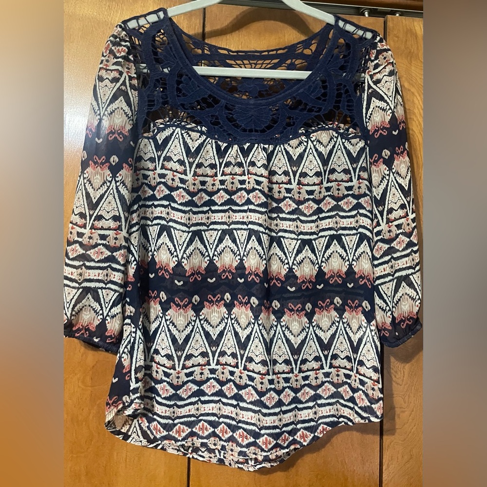 Miss Daisy Navy & Cream Blouse